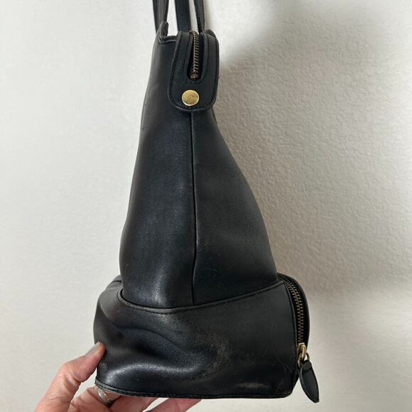 Etienne Algner Black leather shoulder bag Bohemian Hippie Grunge Hobo Basic - Picture 6 of 13